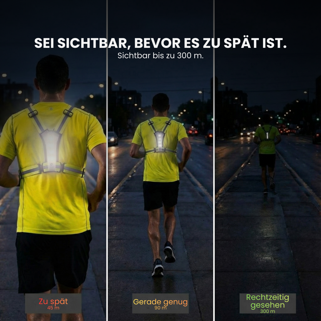 LED-Laufweste 360° Sichtbarkeit bei Nacht – Packungsinhalt | Helvio