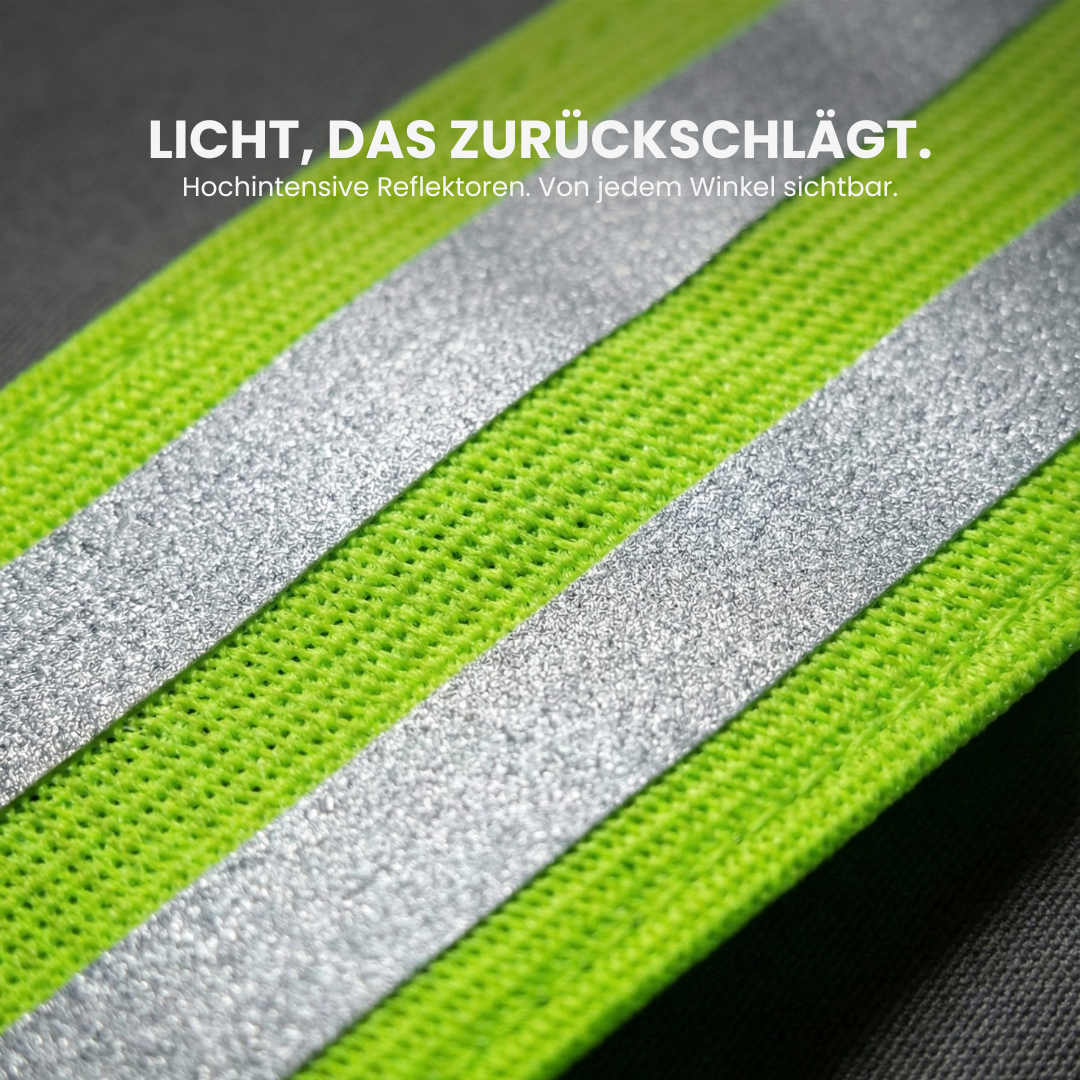 Reflektionsband Laufen verstellbar für Arm oder Knöchel – Nahaufnahme Verschluss | Helvio