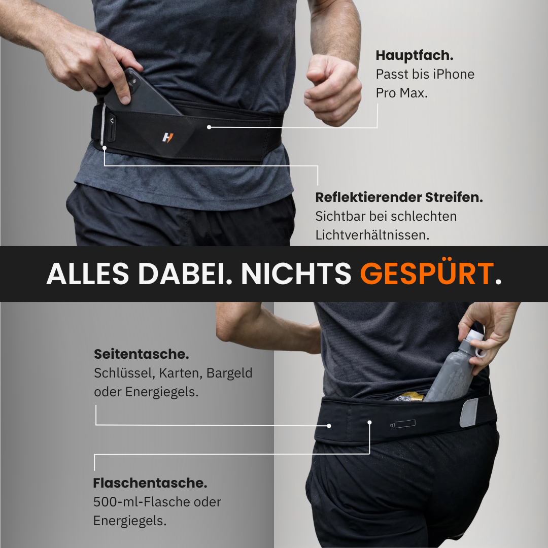 AeroBelt – Laufgürtel für Handy, Flask & Schlüssel