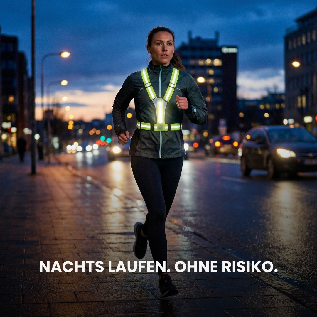 LED-Laufweste leicht und atmungsaktiv – Detailansicht | Helvio